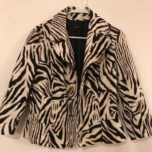 Rafaella zebra print jacket sz. Medium